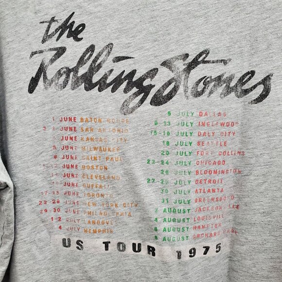 Rolling Stones US Tour 1975 Distressed Double Side Retro Concert Tee Plus XXL - Picture 4 of 5